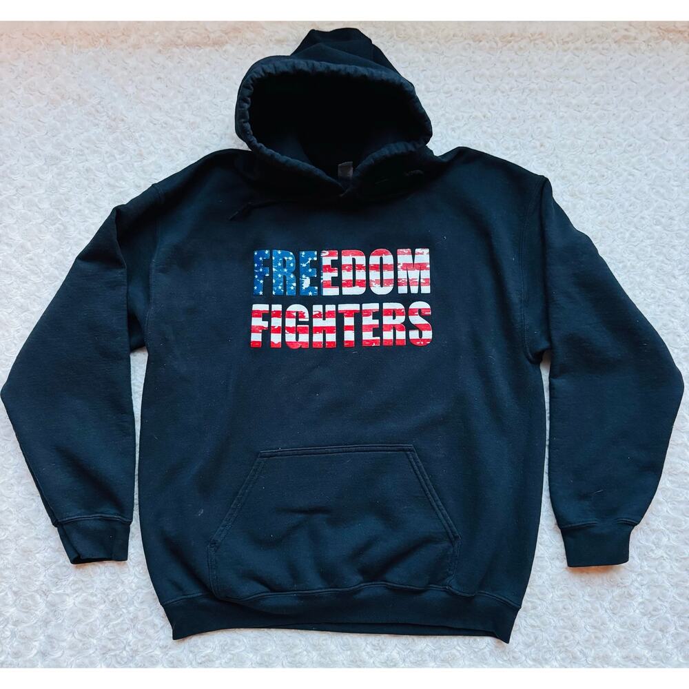 Freedom Fighters Make America Free Again USA Stars Stripes America Hoodie Large